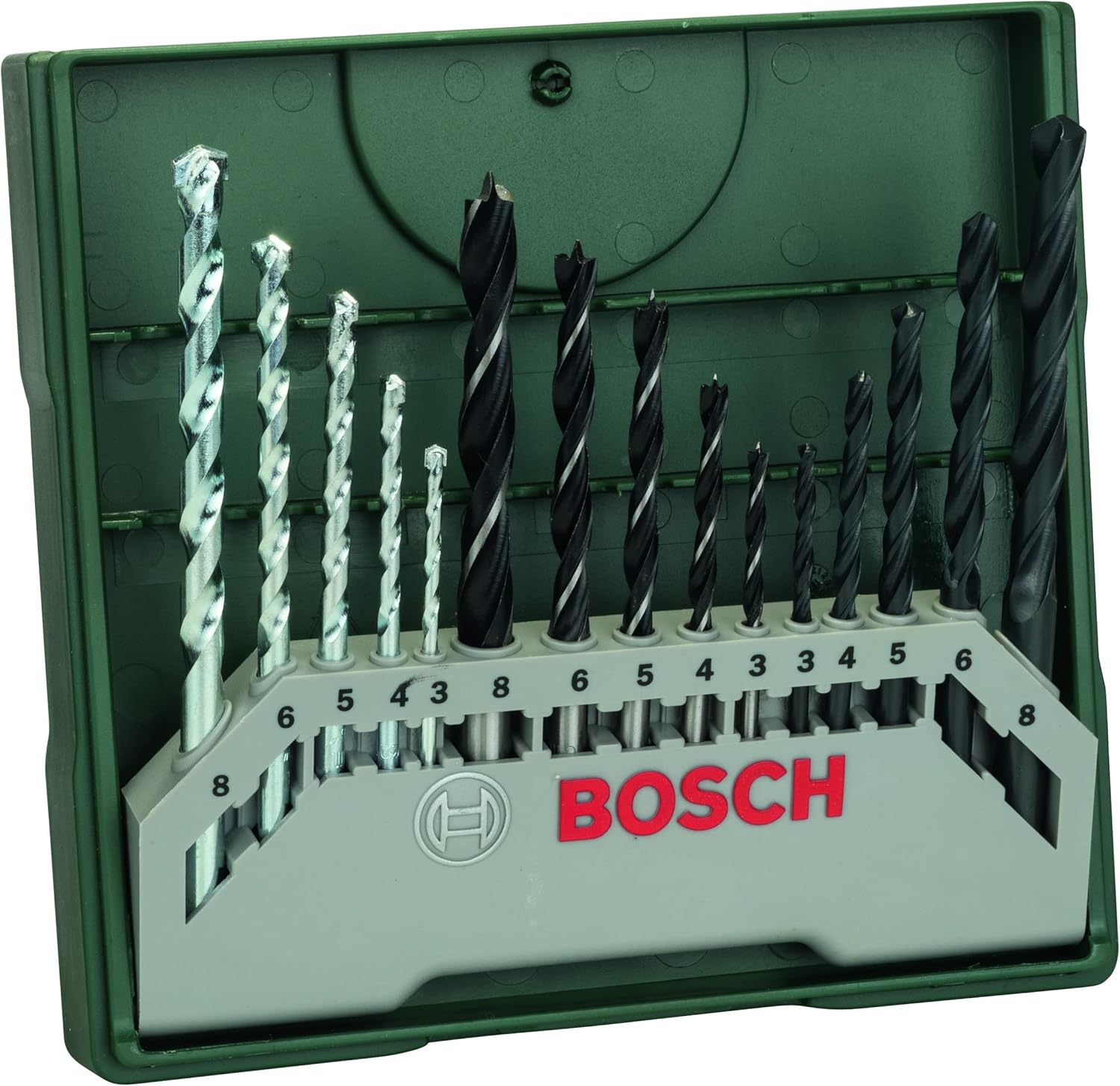Bosch DIY 15tlg. Mixed-Set Mini-X-Line zum Bohren in Stein, Holz und Metall