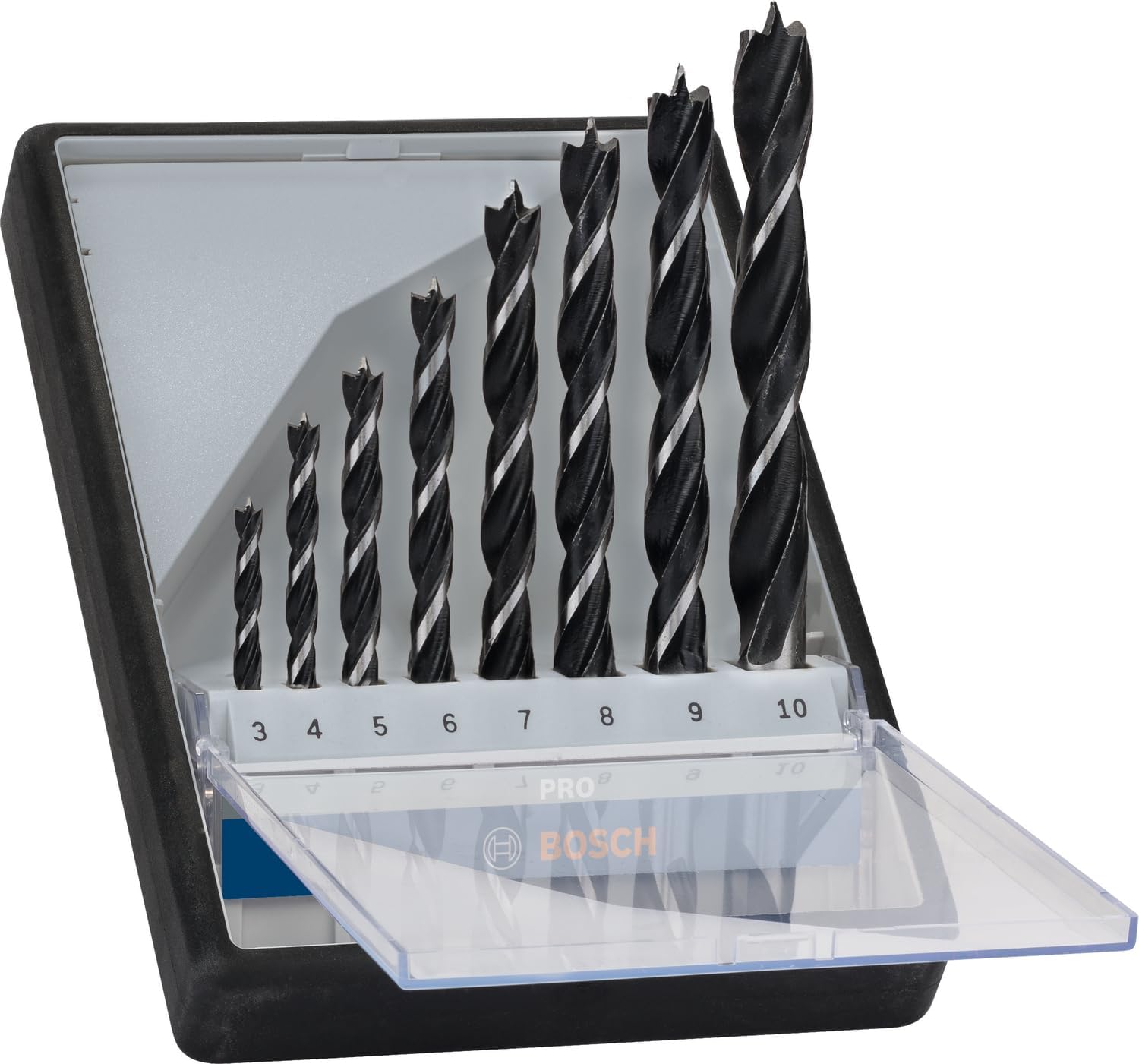 Bosch Pro Robust Line Holzspiralbohrer-Set, 8-teilig