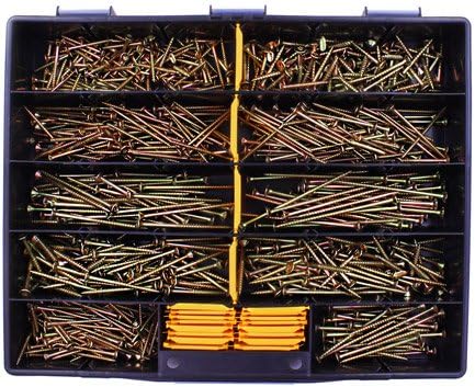 700 tlg Spanplattenschrauben Sortiment Senkkopf gelb TX 4×40 bis 5×100