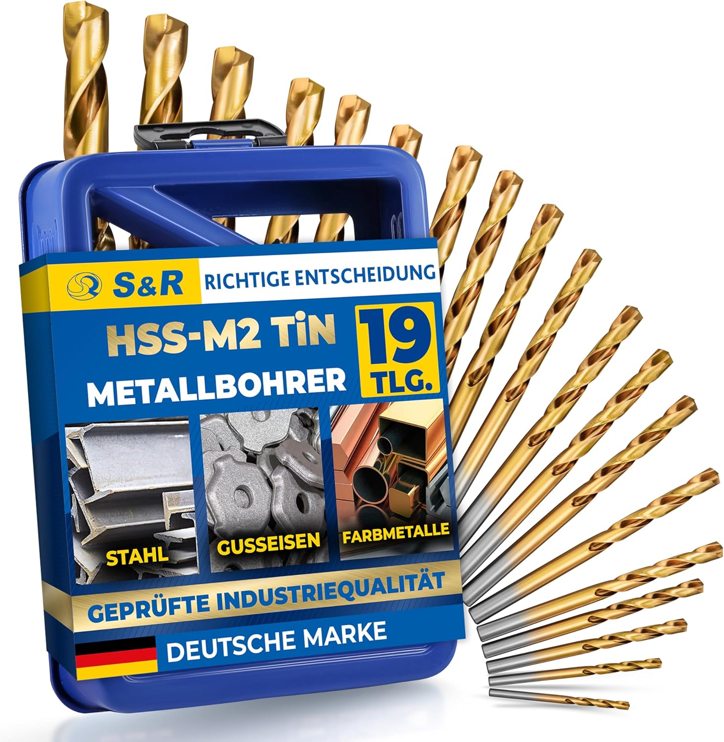 vidaXL HSS Bohrer Set 170-teilig titan-beschichtet