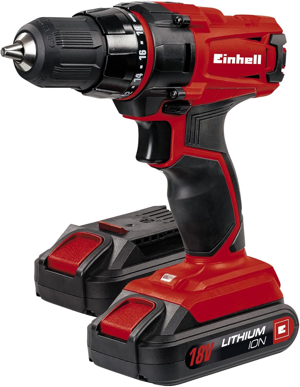 Einhell Akku Bohrschrauber TC-CD 18-2 Li (2 Li Ion Akkus, 18V, 1,3Ah,2-Gang, 38Nm, LED-Licht, Koffer)