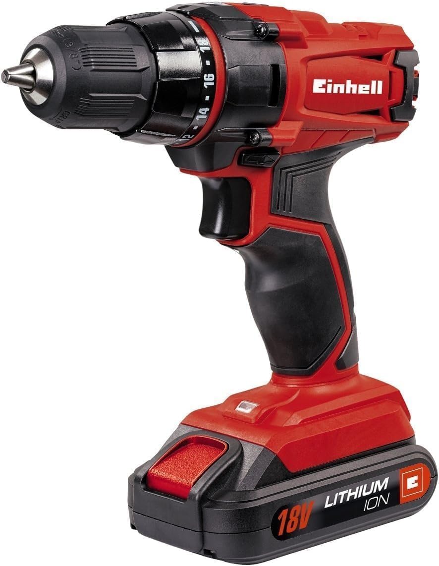 Einhell Akku Bohrschrauber TC-CD 18-2 1h (2x Ni-Cd Akku, 18 V, 1,2 Ah, 2 Gang, 30 Nm, Schnellladegerät, Koffer)