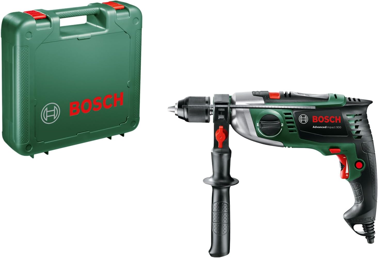 Bosch DIY Schlagbohrmaschine PSB 500 RE, Tiefenanschlag, Zusatzhandgriff, Koffer (500 Watt, max. Bohr-Ø: Holz: 25 mm, Beton: 10 mm)