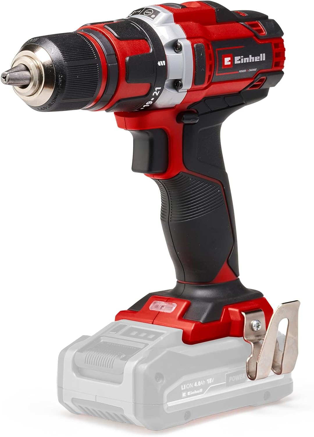 Einhell Akku Bohrschrauber TE-CD 18 Li Power X-Change (Lithium Ionen, 18 V, 1,5 Ah, 2 Gang, 48 Nm, LED-Licht, Schnellladegerät, Koffer)