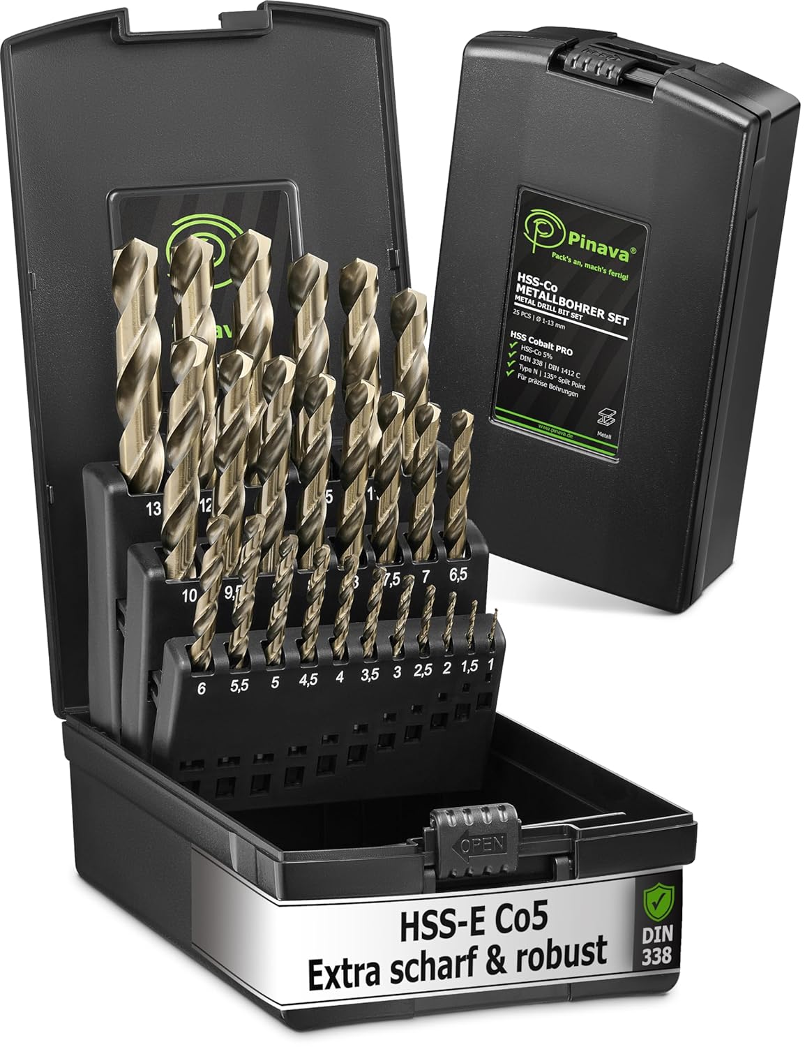 vidaXL HSS Bohrer Set 170-teilig titan-beschichtet