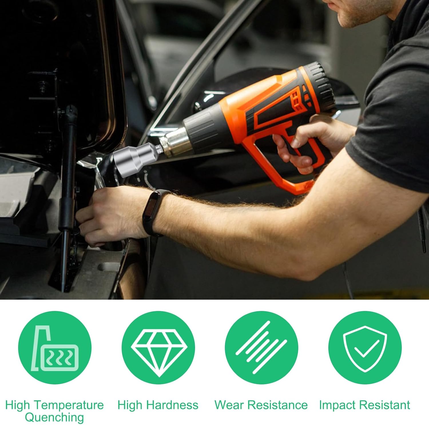 hakkain Steckschlüssel Bitsatz Stecknüsse Set für Akkuschrauber Bohrmaschinen(ohne Magnet), 14-tlg