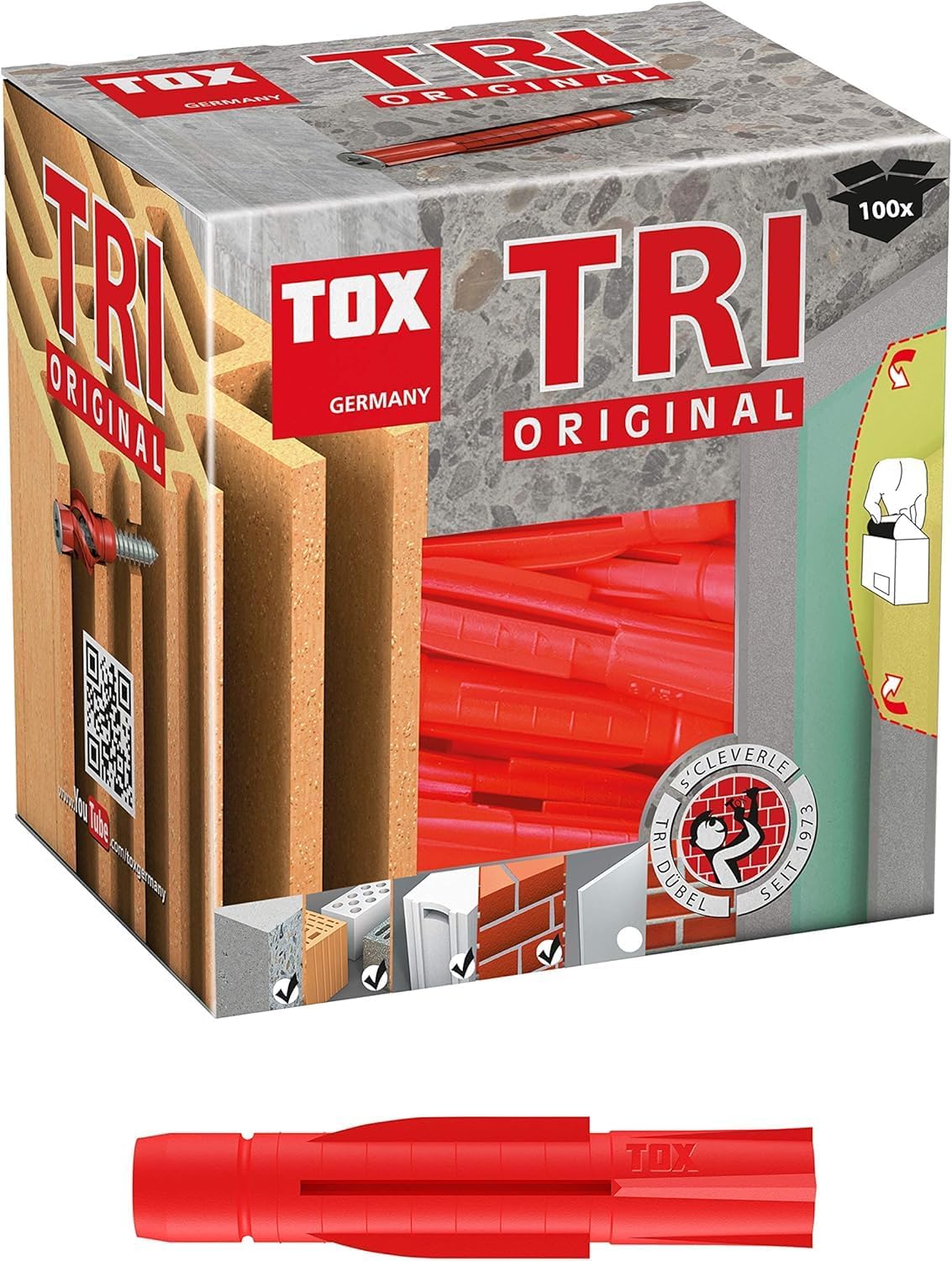 TOX Allzweckdübel Tri 6 x 36 mm, 100 Stück, 010100051