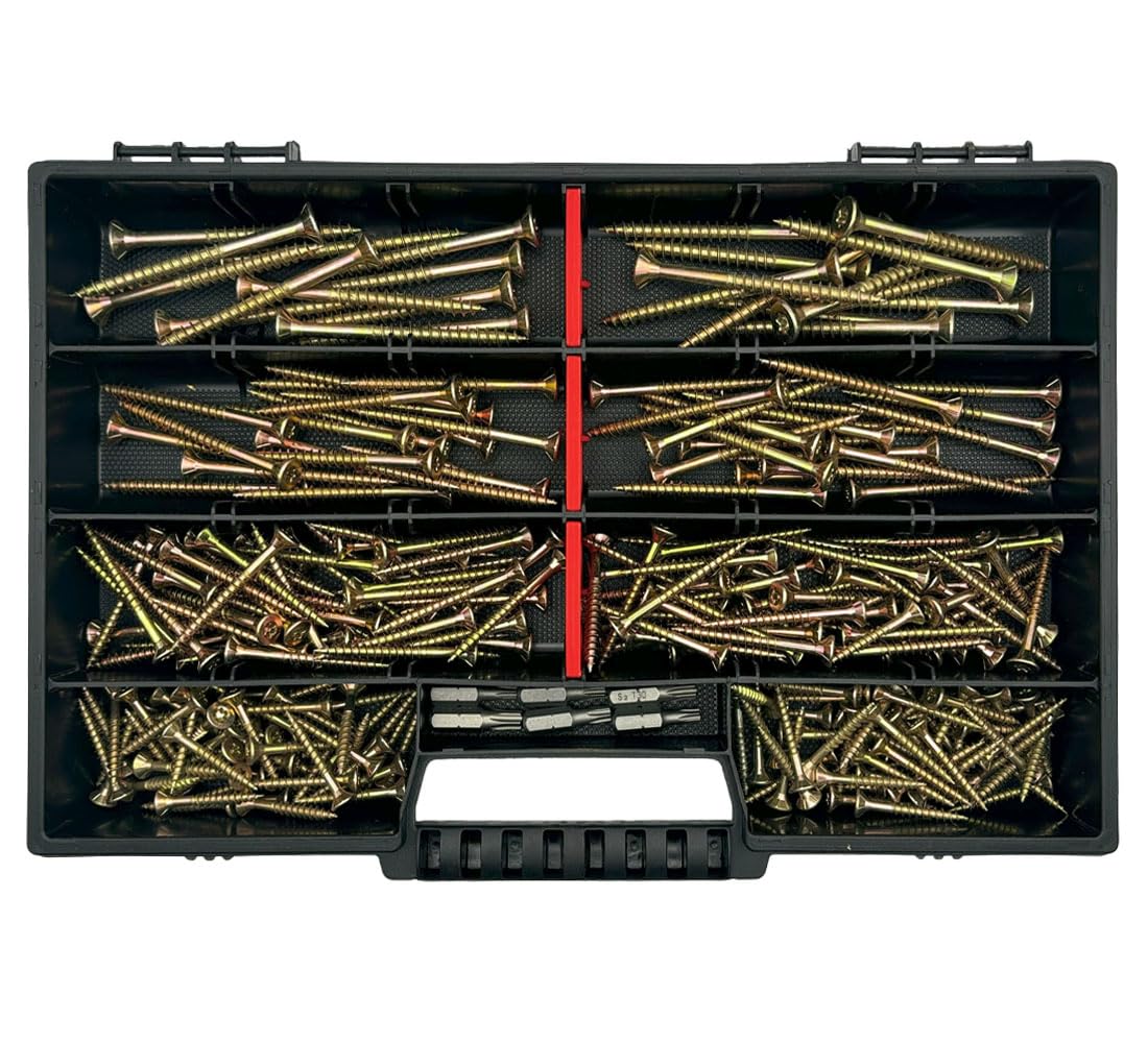 Torx Schrauben Sortiment 4,0 x 30 bis 6 x 120, Profi-Qualität, Spanplattenschrauben